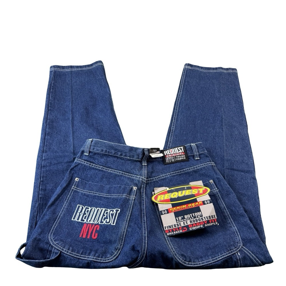 Request Jeans VTG Y2K Hip Hop Skater Mens Wide Leg Jeans Size 33X34 Carpenter NW